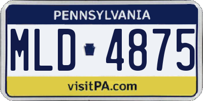PA license plate MLD4875