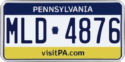 PA license plate MLD4876