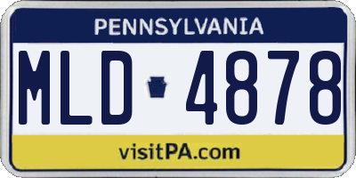 PA license plate MLD4878