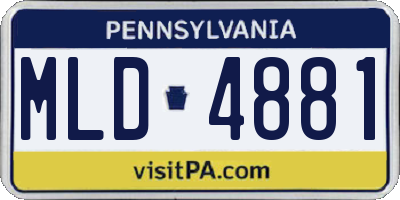 PA license plate MLD4881