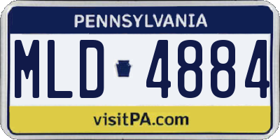 PA license plate MLD4884