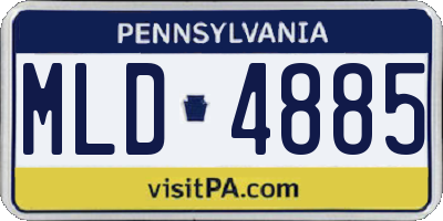 PA license plate MLD4885