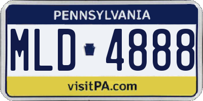 PA license plate MLD4888