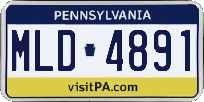 PA license plate MLD4891