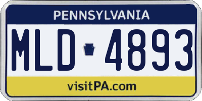 PA license plate MLD4893