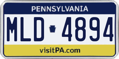 PA license plate MLD4894