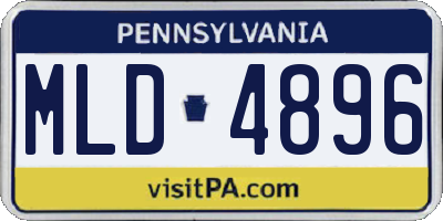 PA license plate MLD4896