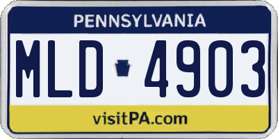 PA license plate MLD4903
