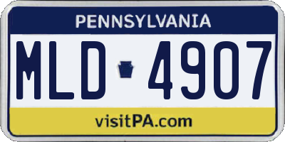 PA license plate MLD4907