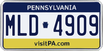 PA license plate MLD4909