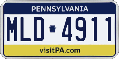 PA license plate MLD4911
