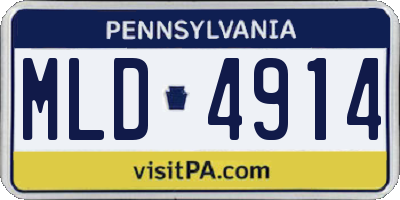 PA license plate MLD4914