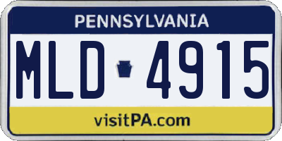 PA license plate MLD4915