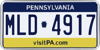 PA license plate MLD4917