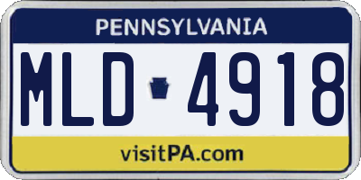 PA license plate MLD4918