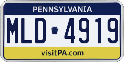 PA license plate MLD4919