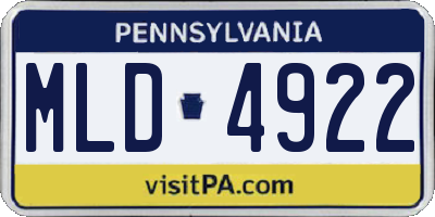 PA license plate MLD4922