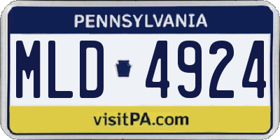 PA license plate MLD4924