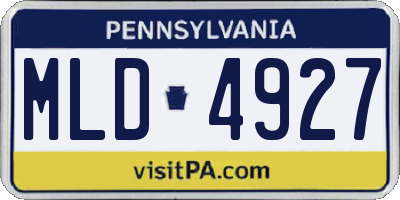 PA license plate MLD4927