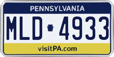 PA license plate MLD4933