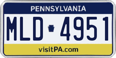 PA license plate MLD4951