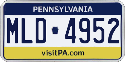 PA license plate MLD4952