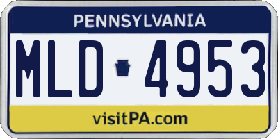 PA license plate MLD4953