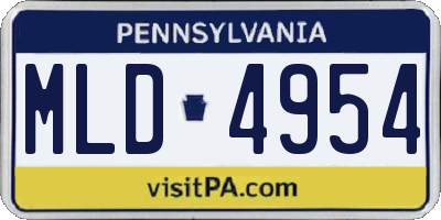 PA license plate MLD4954