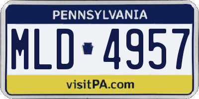 PA license plate MLD4957