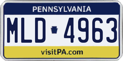 PA license plate MLD4963