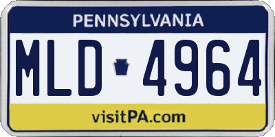 PA license plate MLD4964
