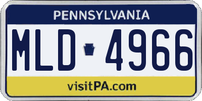PA license plate MLD4966