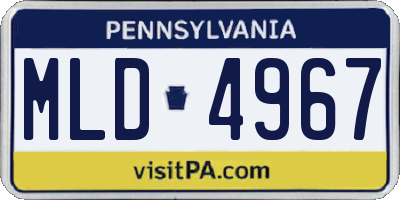 PA license plate MLD4967