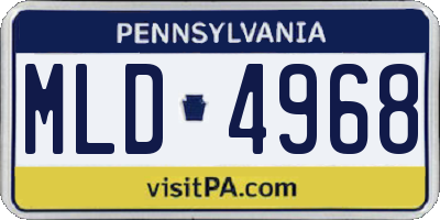 PA license plate MLD4968