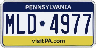 PA license plate MLD4977