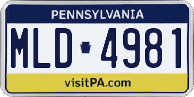 PA license plate MLD4981