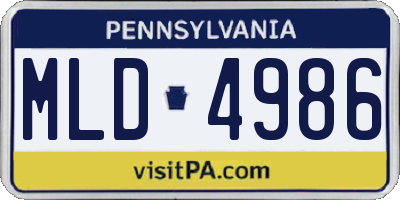PA license plate MLD4986