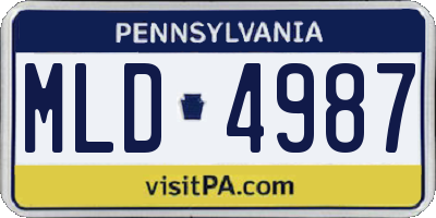 PA license plate MLD4987