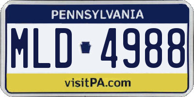 PA license plate MLD4988