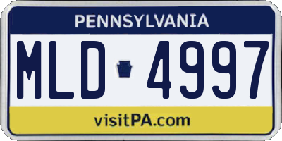 PA license plate MLD4997