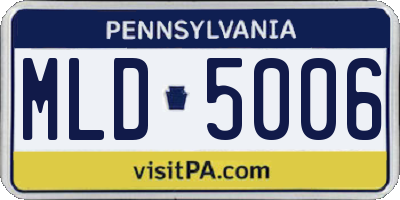 PA license plate MLD5006