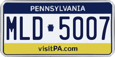 PA license plate MLD5007