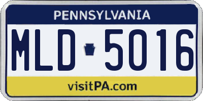 PA license plate MLD5016