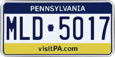 PA license plate MLD5017
