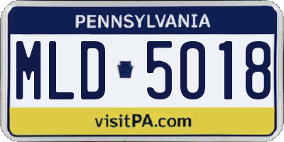 PA license plate MLD5018