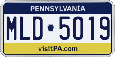 PA license plate MLD5019