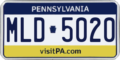 PA license plate MLD5020