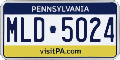 PA license plate MLD5024