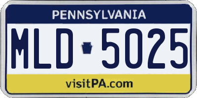 PA license plate MLD5025