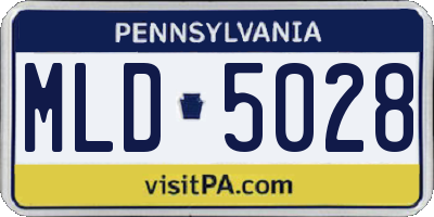 PA license plate MLD5028